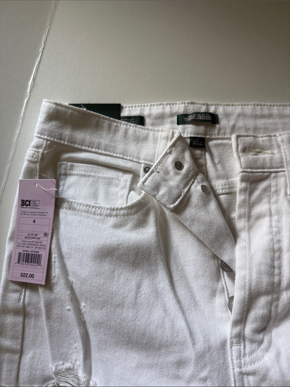 Target  White Button-Fly Distressed Jeans - Picture 2 of 3